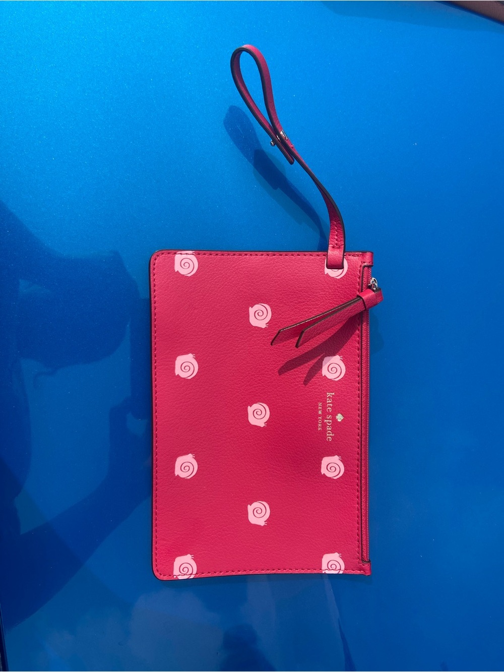 kate spade pink floral wristlet pouch